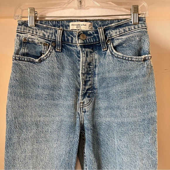 Abercrombie & Fitch The Dad High Rise Straight Leg Denim Jeans size 00L - Picture 6 of 8